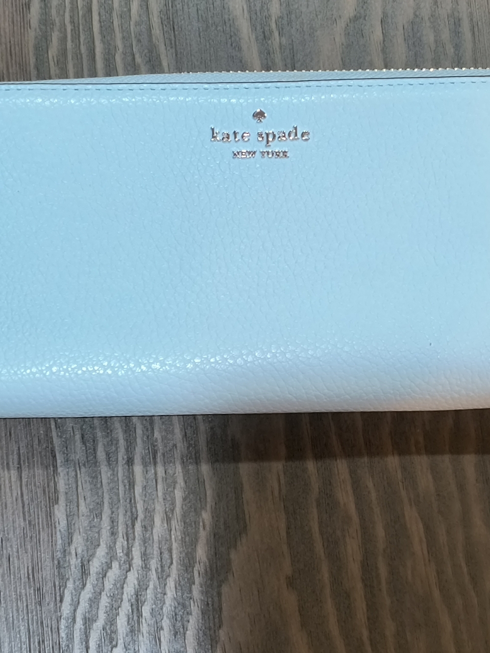 kate spade Pale Blue Leather Zip-Around Wallet